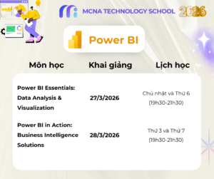 Lịch Khai Giảng Khóa Học Power Bi Tháng 3