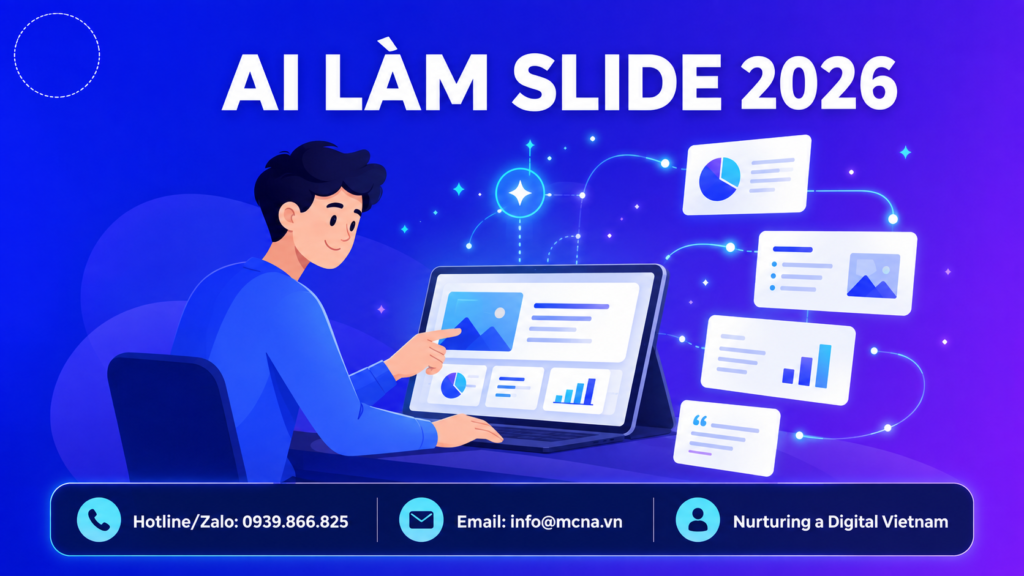 Minh họa AI làm slide thuyết trình với Claude Design, NotebookLM và Gamma - MCNA Technology School
